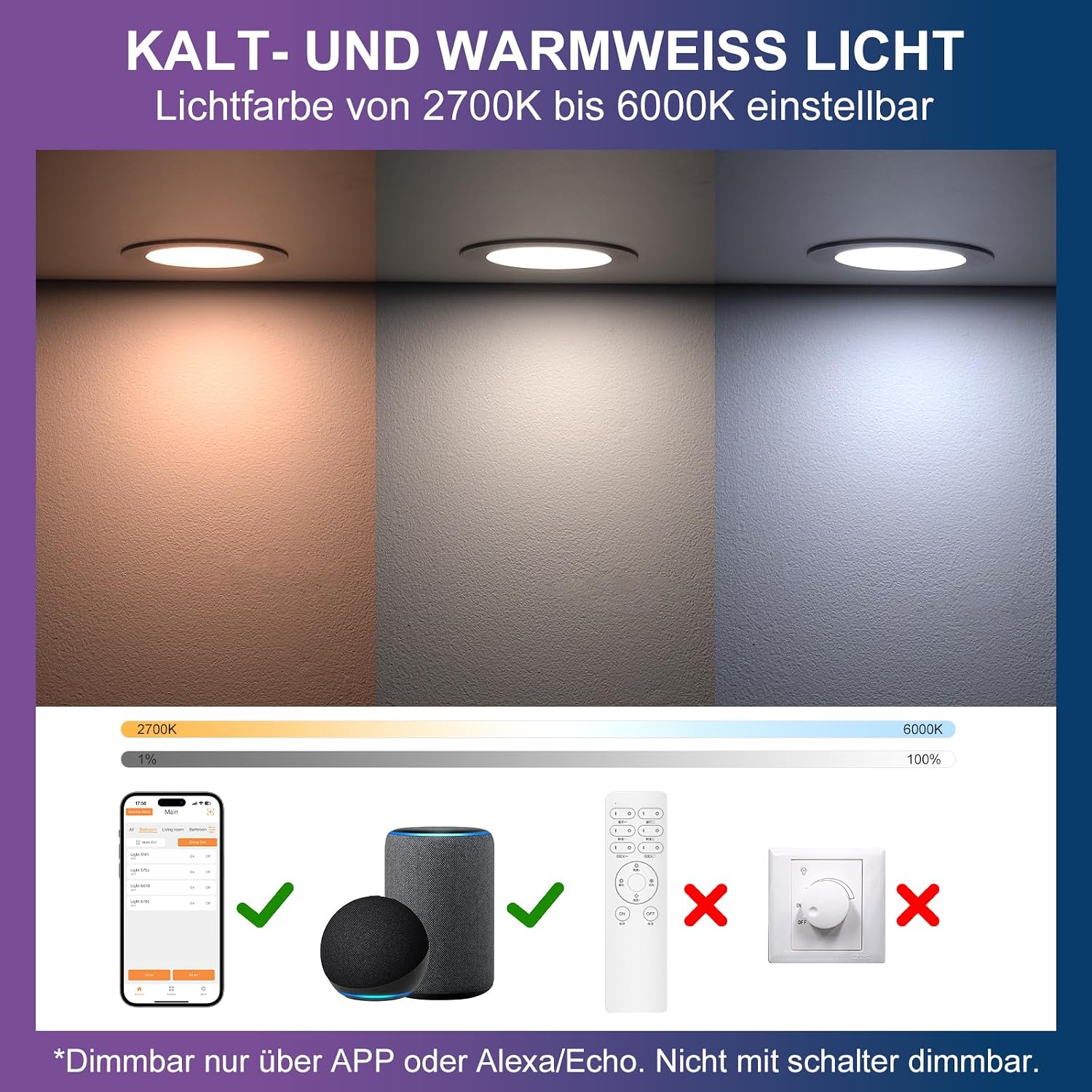 Detalle 2 de DUSKTEC Einbaustrahler 7W Einbau-LED