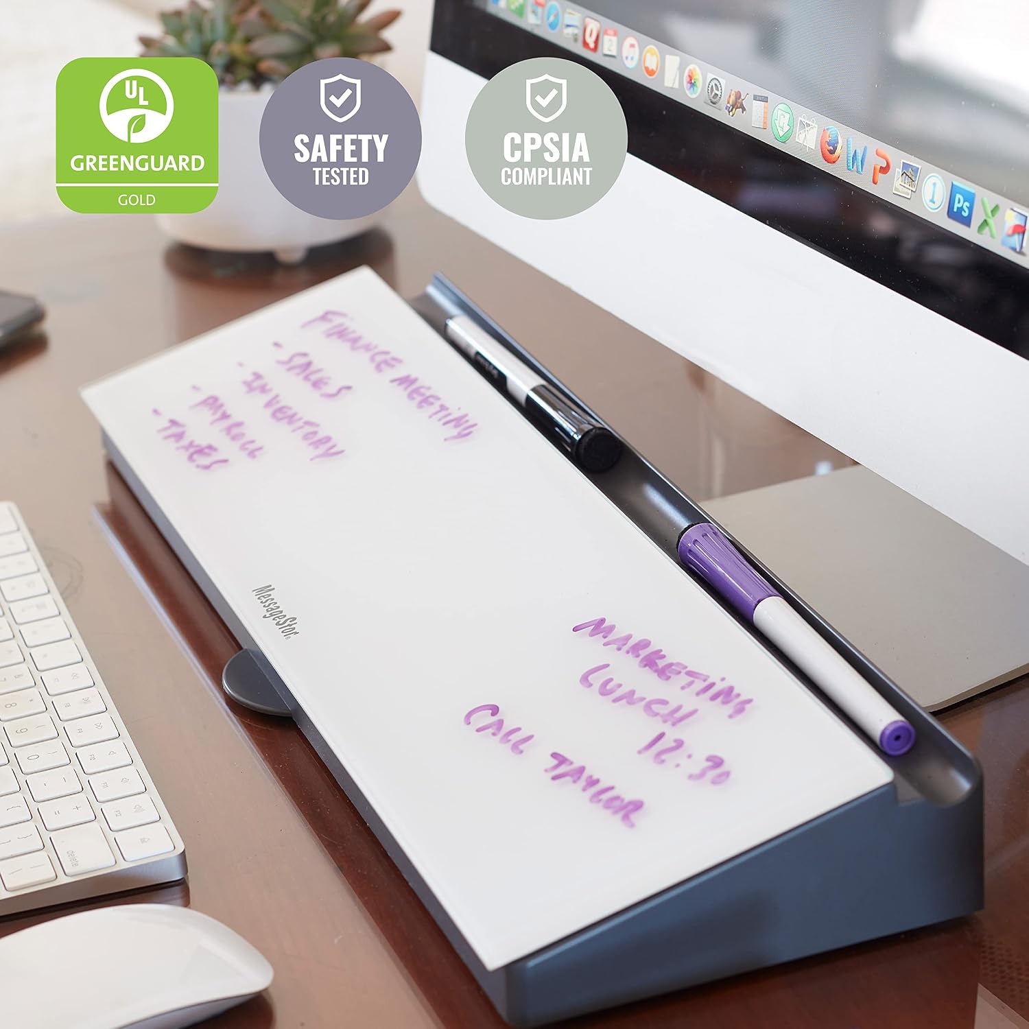 Thumbnail 6 de ECR4Kids Dry-Erase Desk Organizer, Tempered Glass