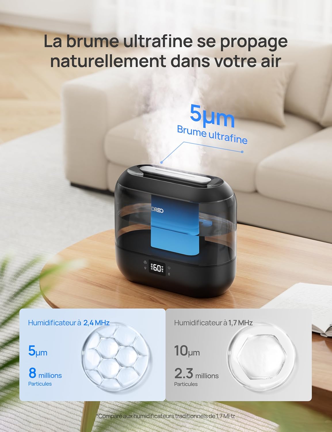 Thumbnail 5 de Dreo Humidificateur intelligent 4 L pour chambre