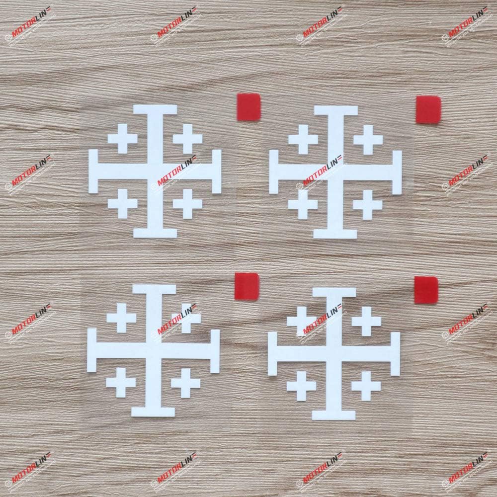 Jerusalem Cross Vinyl Decal 4-Pack