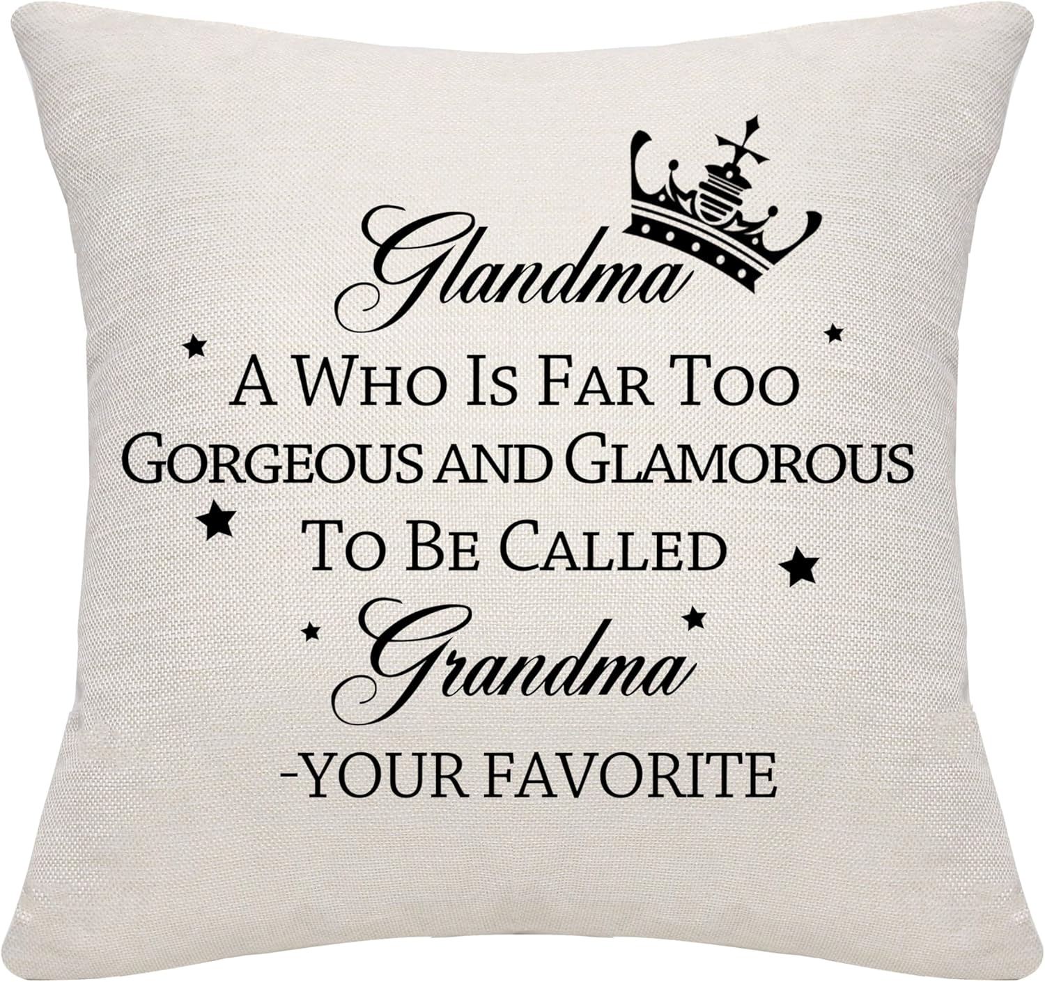 Bommex Grandma Gift cushion cover (18x18 inches) in linen with invisible zip