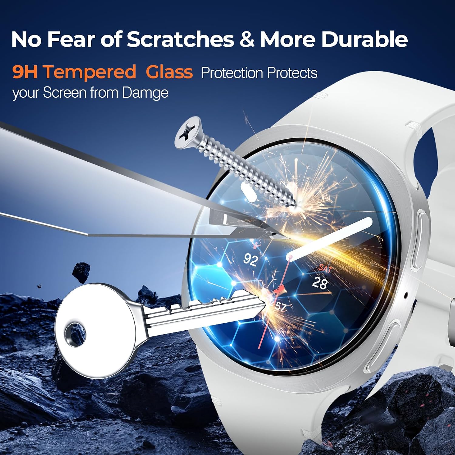 Detalle 2 de LK 4 Stück Displayschutzglas für Samsung Galaxy Watch 9/8 40 mm – Passgenau & Kratzfest
