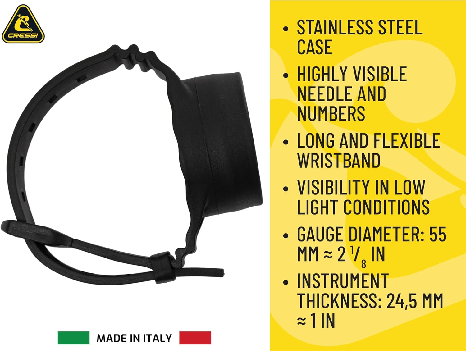 Thumbnail 4 de CRESSI Wristband Depth Gauge Bar – Profondimètre analogique au poignet, taille unique