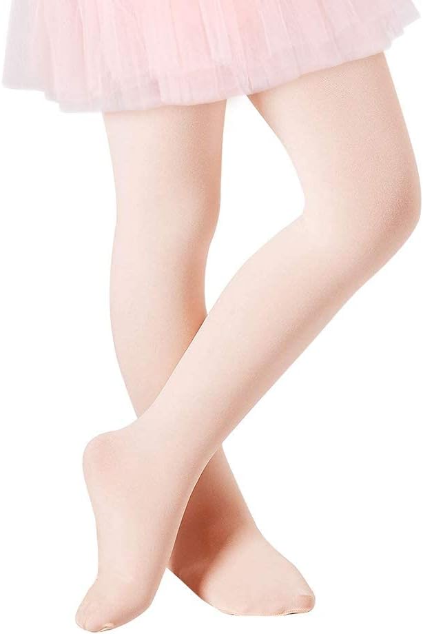 Detalle de Century Star 3-Pack Girls’ Ballet Tights with Soft Stretch and Grip Sole