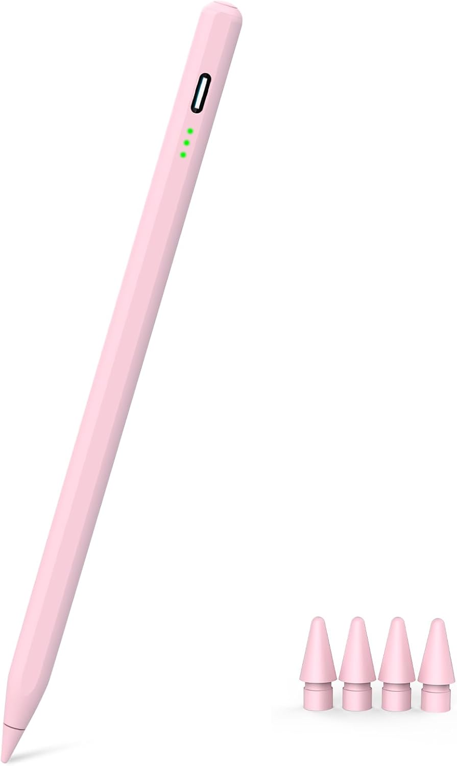 Detalle de MYSTILUCK Rosa Stift für iPad (2018–2025) – Schnellladeleistung, Palm Rejection & Neigungssensor