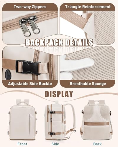 Thumbnail 10 de SZLX Mochila de viaje de cabina 40x30x20 (Ryanair/Vueling/Wizz Air) con apertura 180° y compartimentos para portátil