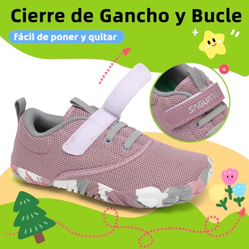 Detalle de SAGUARO Barefoot Niños - Zapatillas de Trail Minimalistas para Niños (Malva Morado, 31 EU)