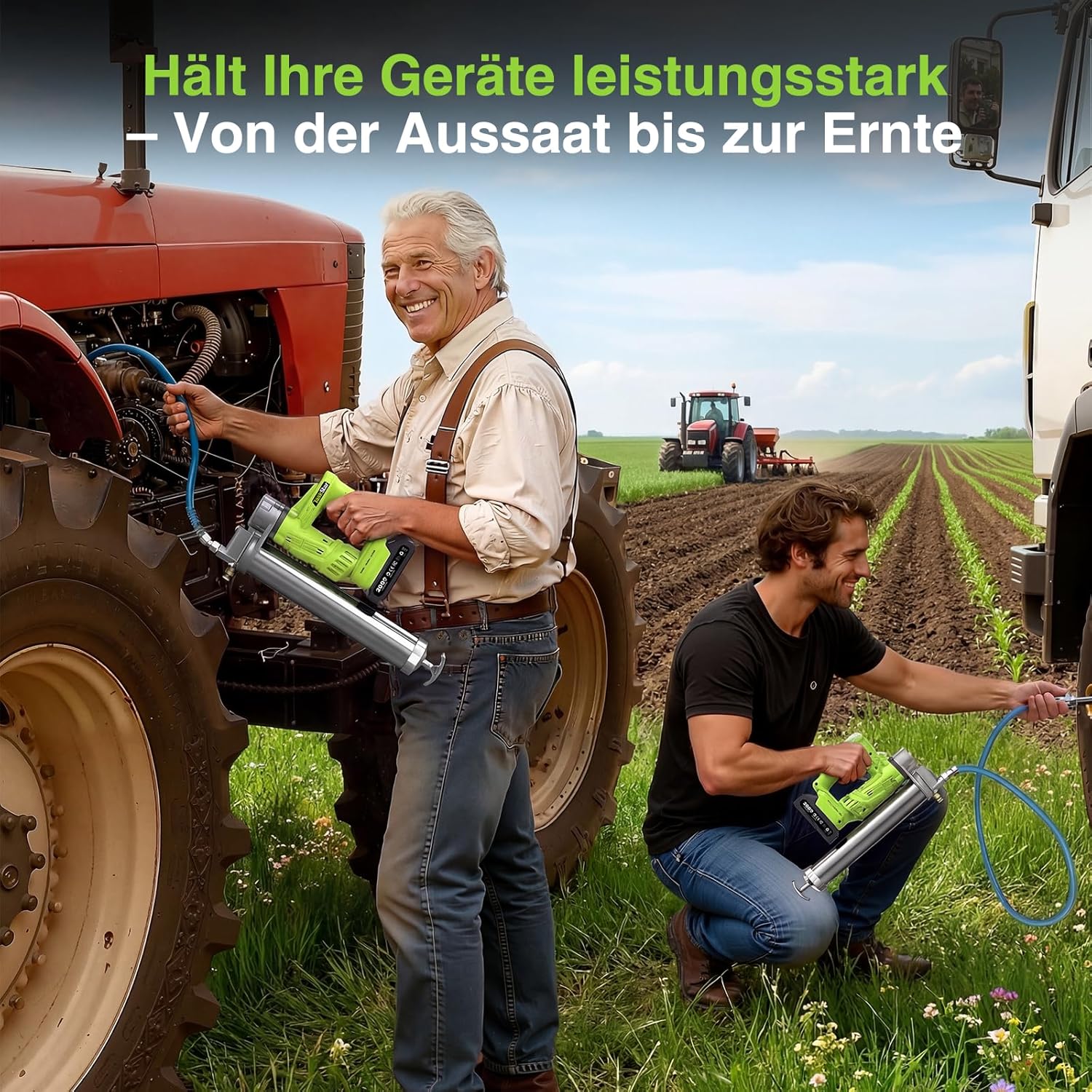 Thumbnail 5 de TaskStar Akku-Fettpresse mit 2×2,0Ah Batterien, 10.000 PSI Max Druck und Schnellverschluss-Mundstück