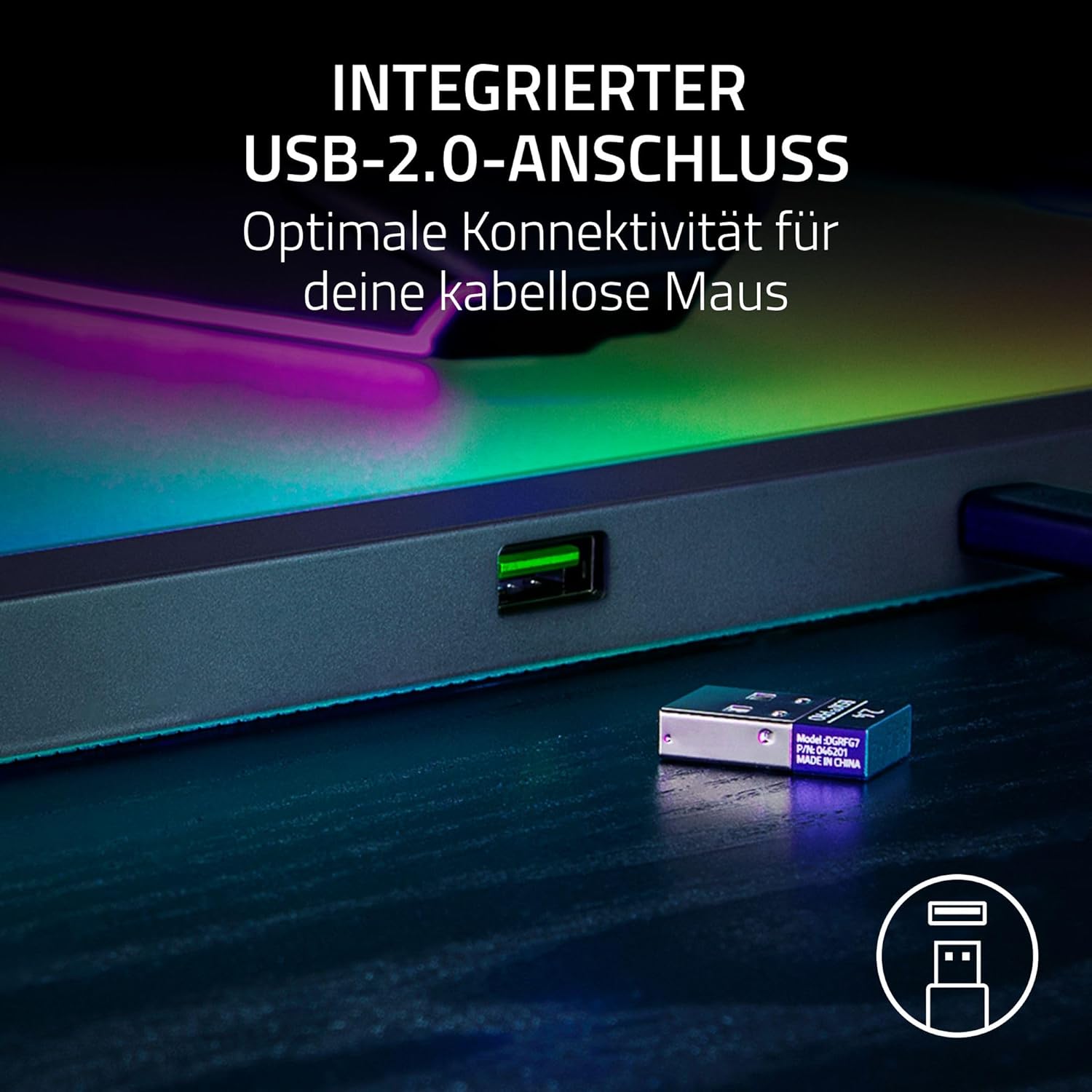 Thumbnail 5 de Razer Firefly V2 Pro Gaming-Mausmatte mit 15-Zonen-Chroma-RGB und integriertem USB-Anschluss