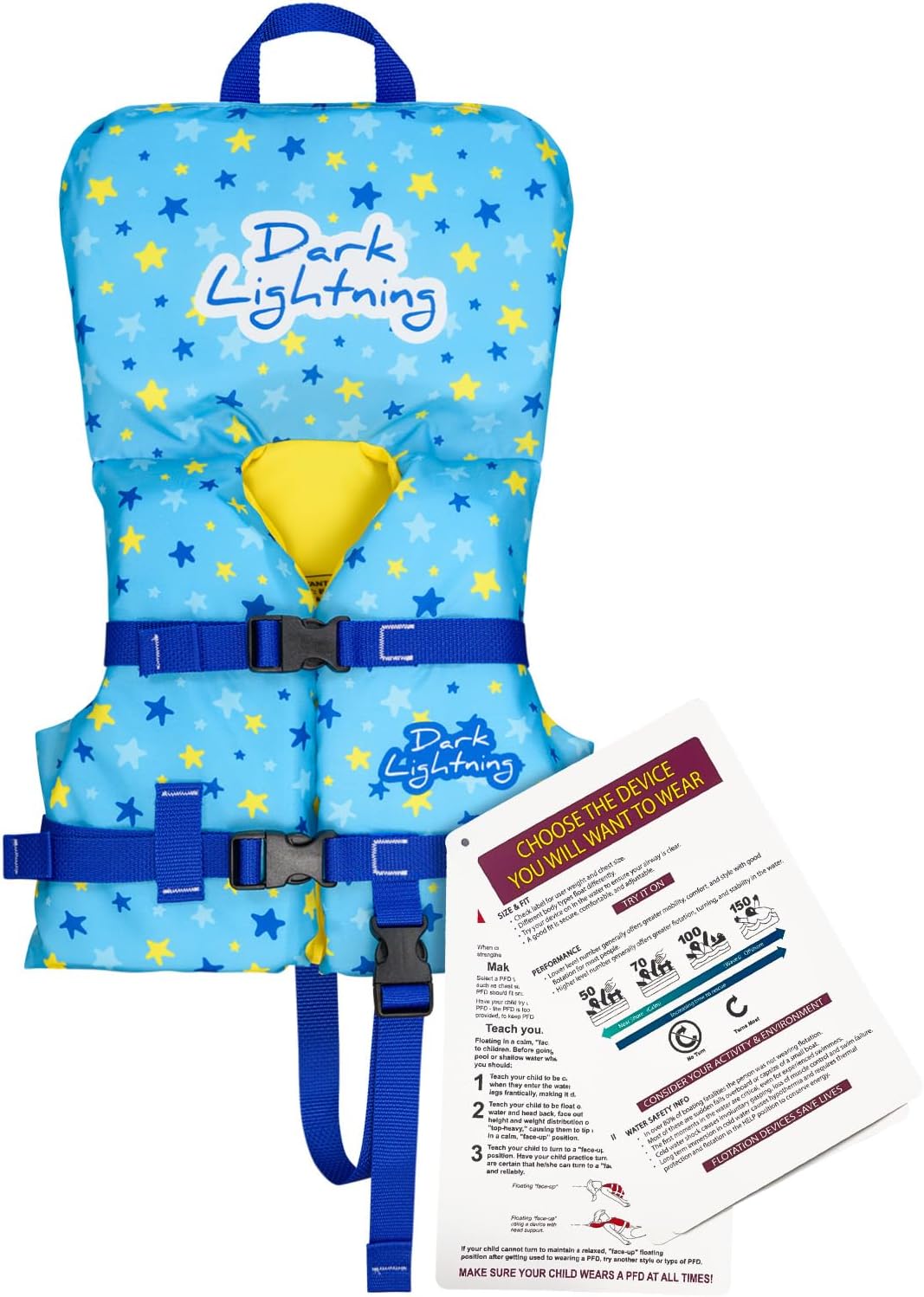 Thumbnail 6 de Dark Lightning USCG-Approved Infant Life Jacket (0–30 lbs) for Baby & Toddlers