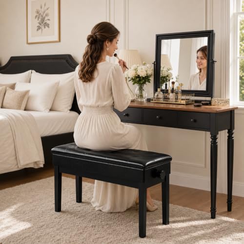 Detalle 2 de MAMIZO Sgabello Pianoforte Regolabile in Altezza 48-58 cm – Panca Pianoforte