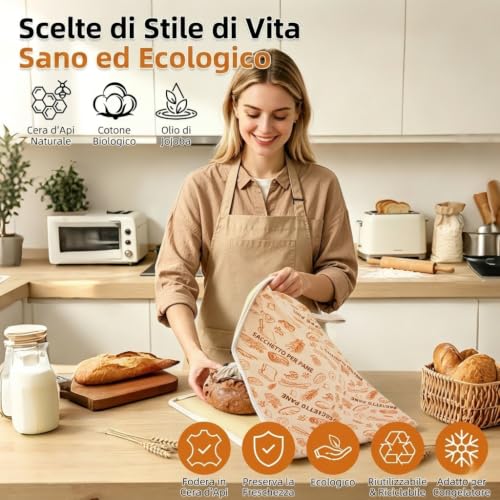 Detalle 2 de AHJ Sacchetti Pane Cera d'Api, 2 pezzi 43x33 cm – cerniera a L