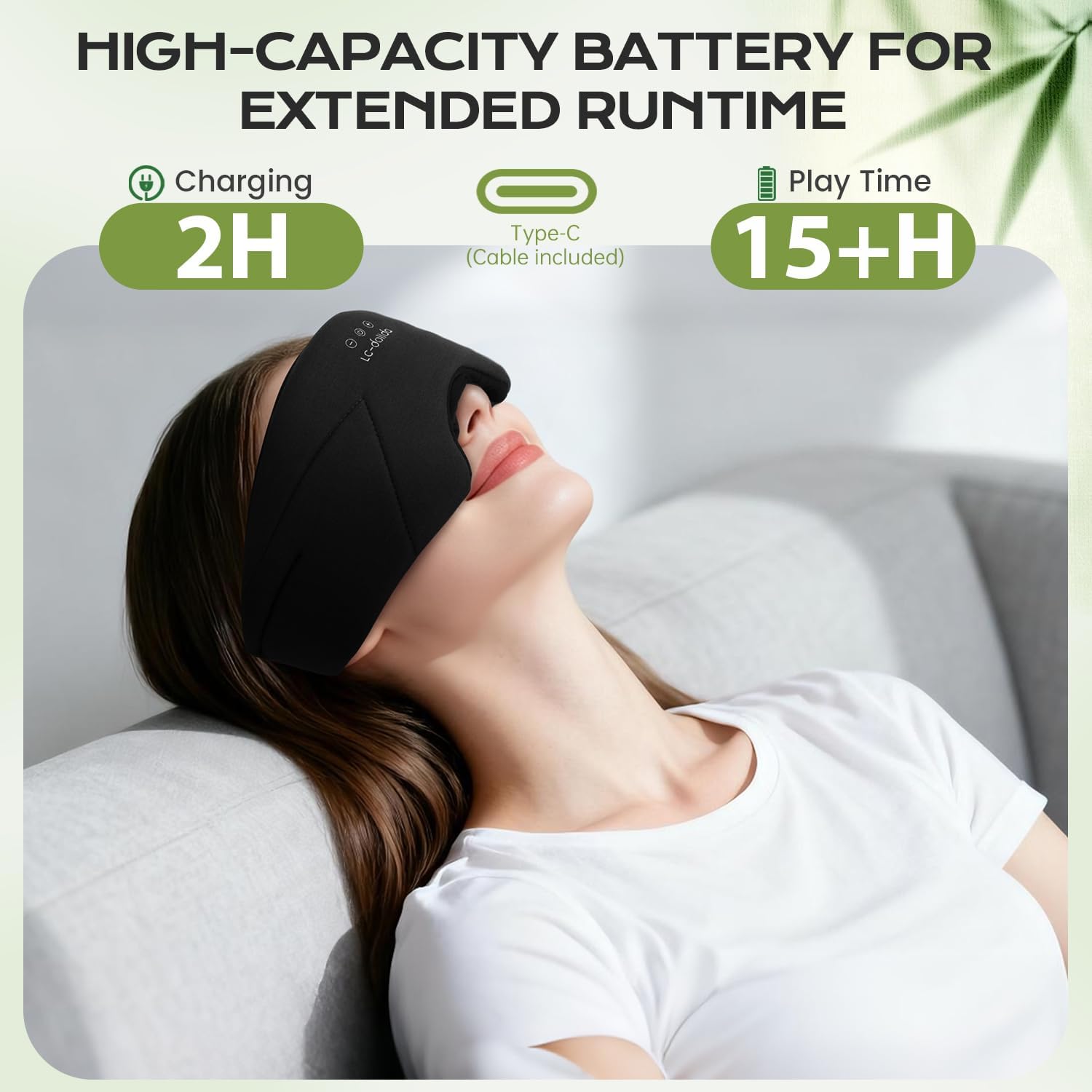 Thumbnail 5 de LC-dolida Bluetooth Sleep Mask Headphones 100% Blackout 😴