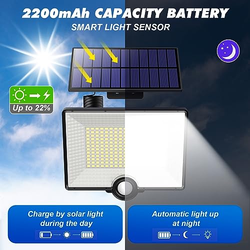 Detalle de Pxwaxpy Luz Solar Exterior 204LED/2000LM con Sensor de Movimiento y IP65