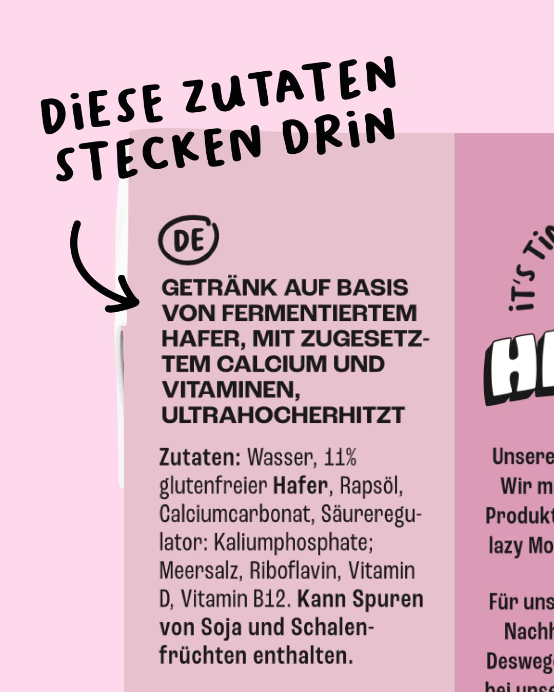 Detalle de Lazy Heroes Hafer Barista Drink – veganer Hafer-Pflanzendrink zum Aufschäumen für Cappuccino & Iced Coffee