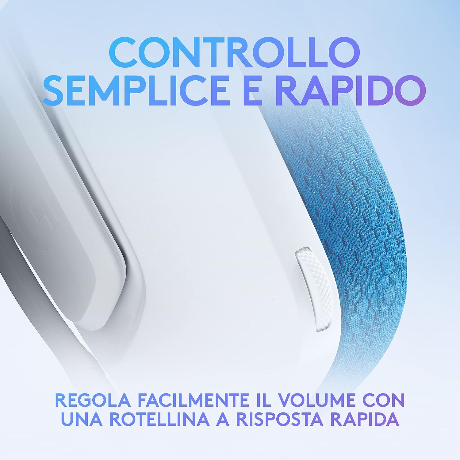Detalle 2 de Logitech G335: cuffie gaming cablate da 3,5 mm, bianco, comfort memory foam e microfono flip-to-mute