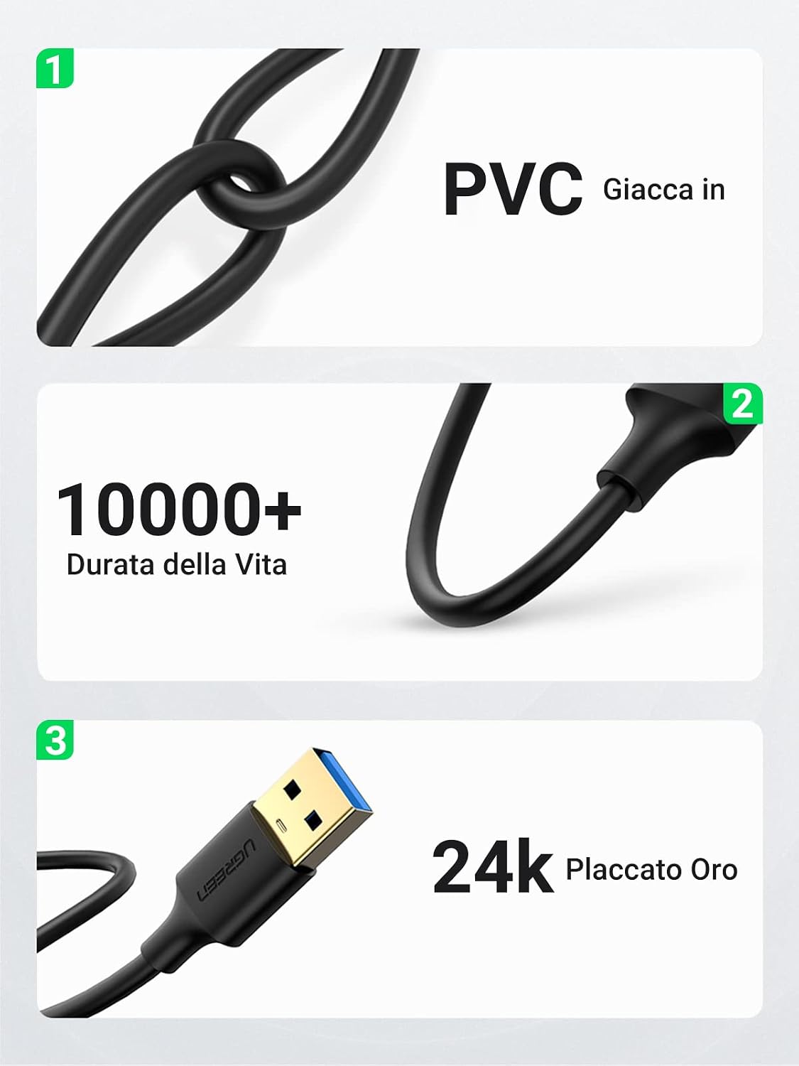 Thumbnail 6 de UGREEN USB 3.0 5Gbps 2M Type A