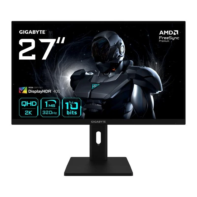 Detalle de Monitor GIGABYTE G27Q3 27” QHD 320 Hz IPS G-Sync Compatible HDR400: rendimiento, ergonomía y color para gaming y creatividad