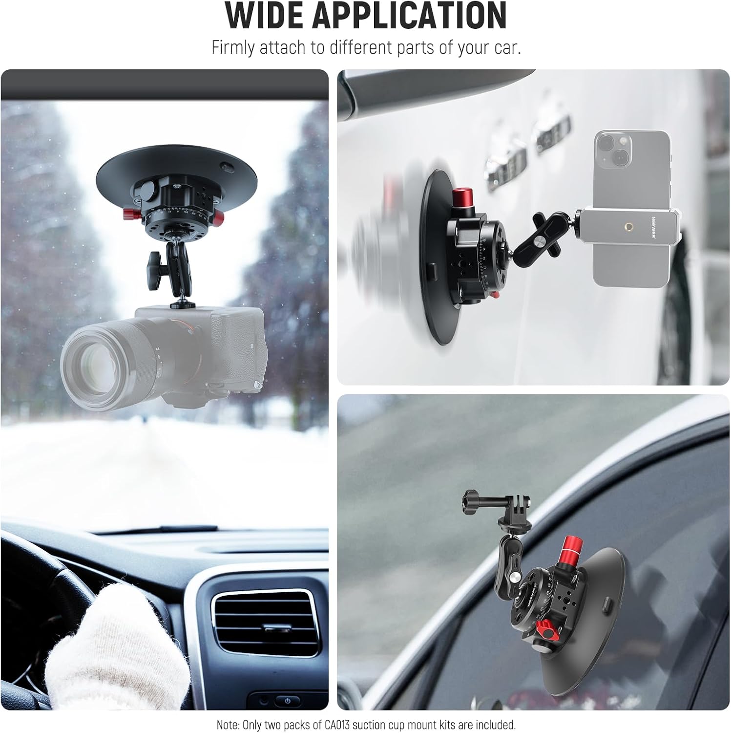 Detalle de NEEWER 6" Suction Cup Mount with GoPro Compatibility CA013