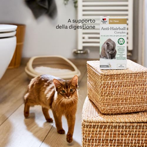 Detalle de Doppelherz Complesso Anti Hairball per gatti – 25 snack cremosi con fibre e olio di salmone