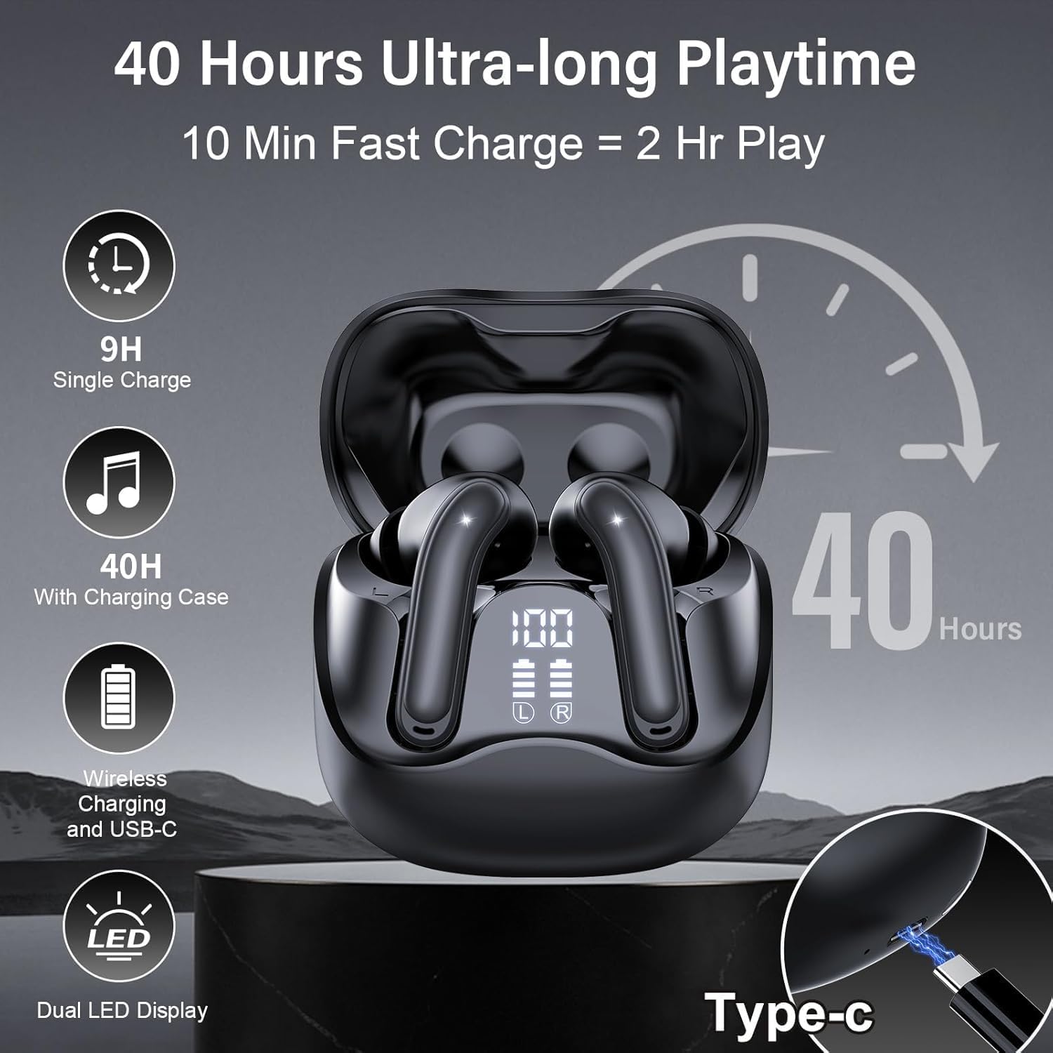 Thumbnail 6 de DUCOCUB Air1 Pro cuffie Bluetooth con ANC ibrida fino a -45 dB, Hi-Res e EQ personalizzato