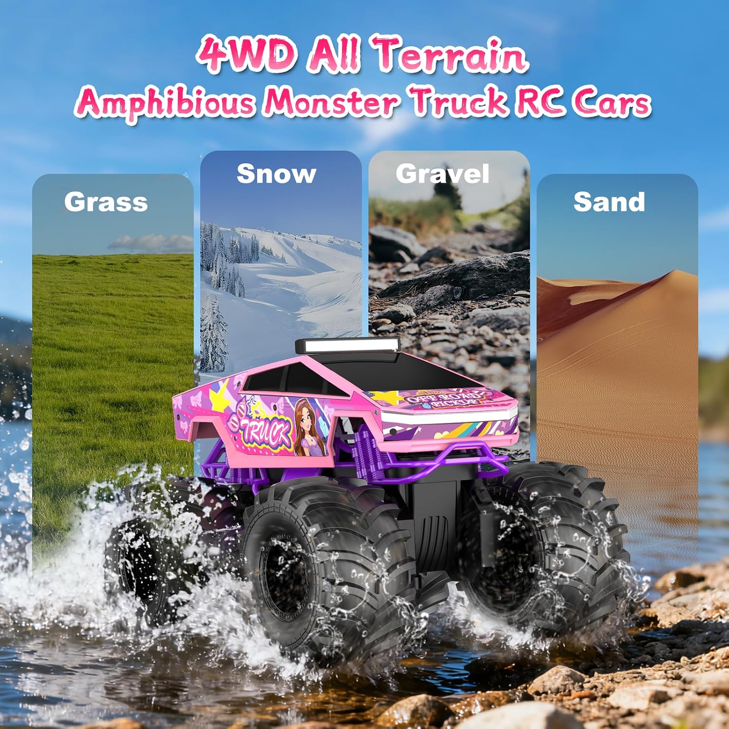 Thumbnail 4 de Amphibious Remote Control Car 1:18 Waterproof RC Truck