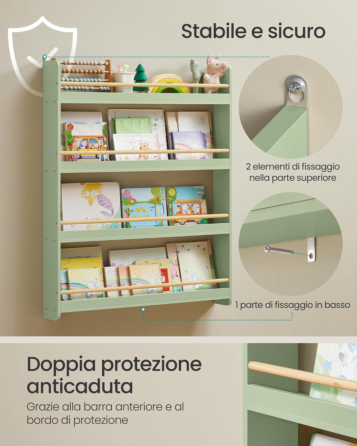 Detalle 2 de Libreria montessoriana SONGMICS 4 ripiani