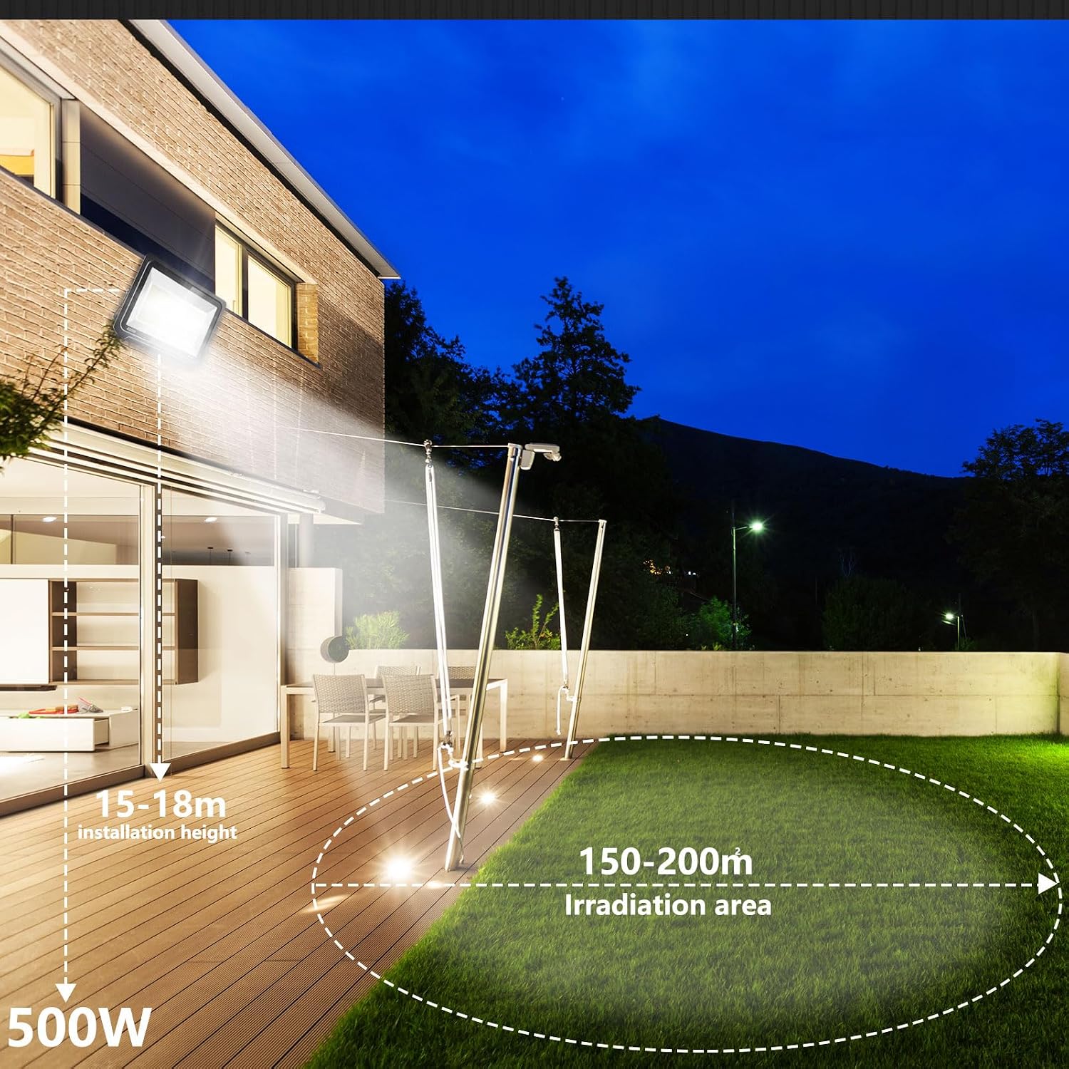 Thumbnail 5 de Probapro 500W Outdoor LED Floodlight (50000LM, 3000K) – IP65 Warm White Security Light