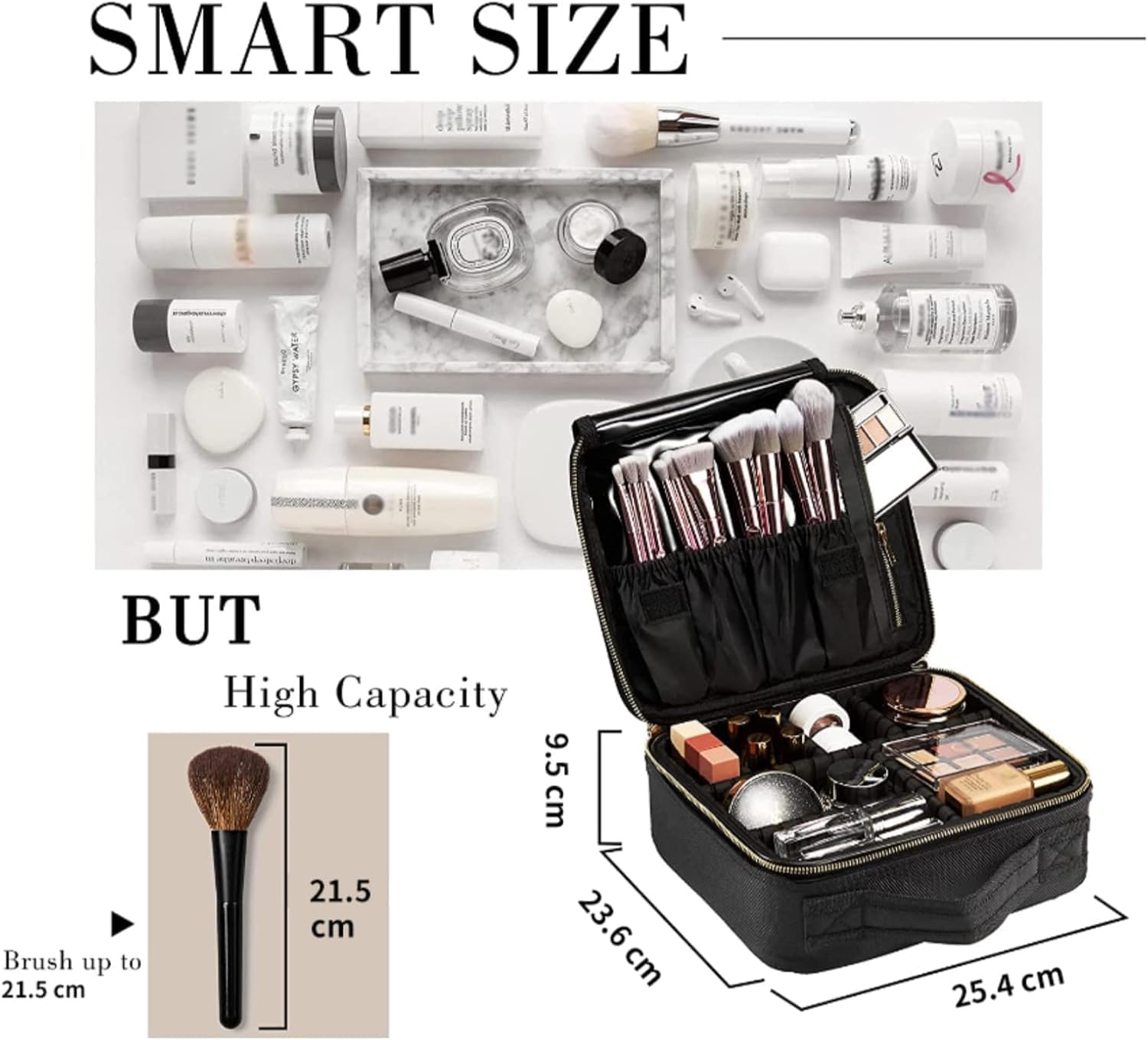 Detalle de Joligrace Oxford Makeup Bag with Adjustable Compartment (Oxford fabric cosmetic organiser)