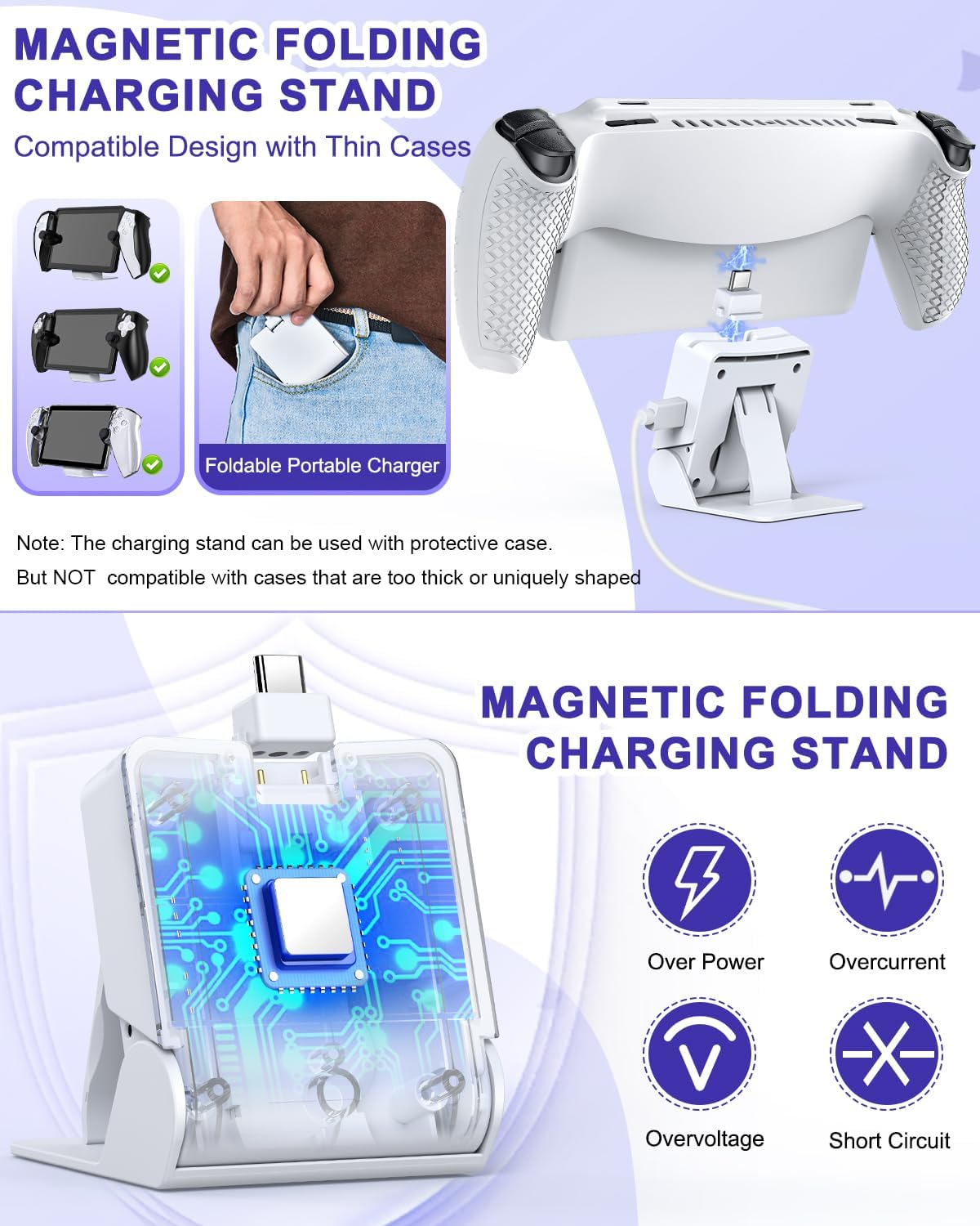 Thumbnail 4 de 14 in 1 Accessories Bundle for PlayStation Portal with Carrying Case, Magnetic Charging Dock and Screen Protectors