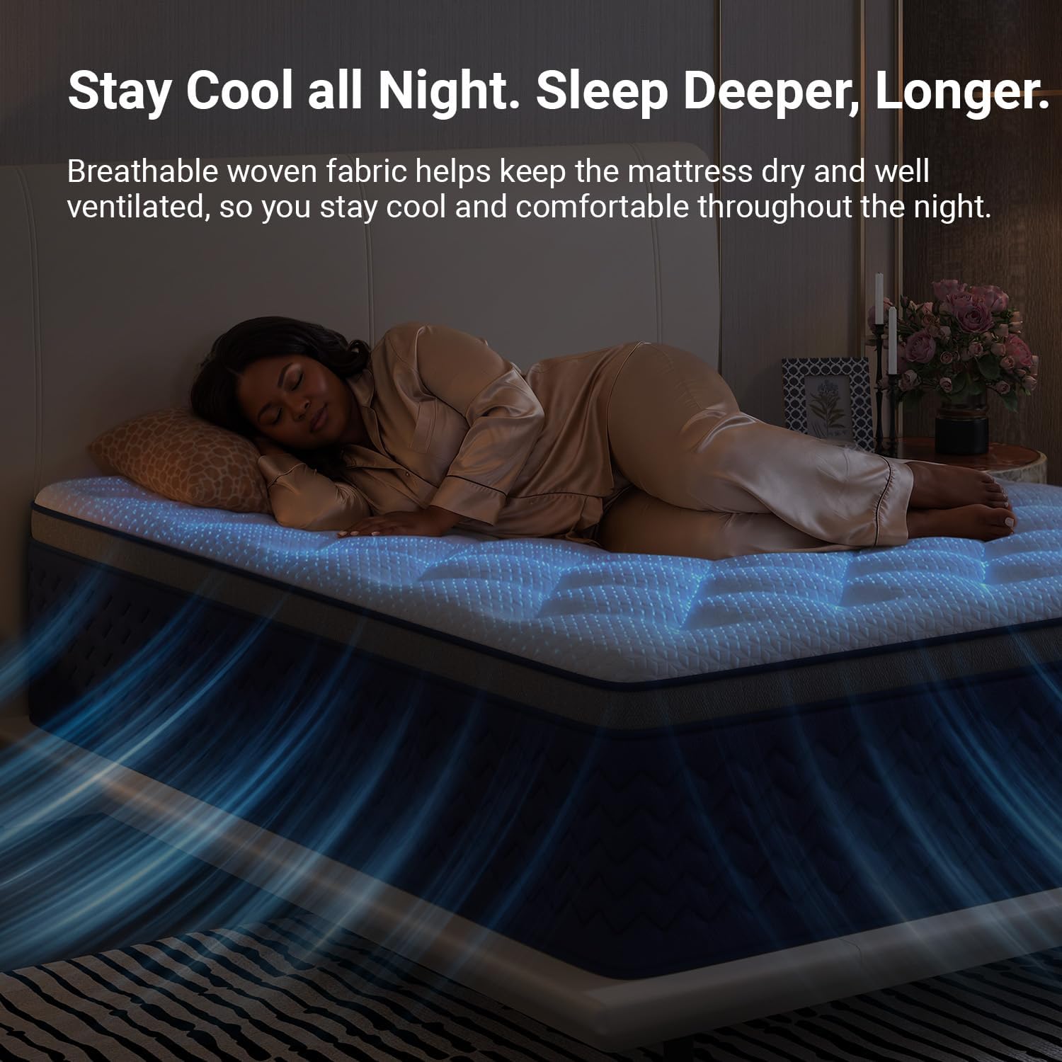 Detalle de Avenco SyncDeep A-M02876 Full Hybrid Mattress, 12-Inch Firm, Zoned Support