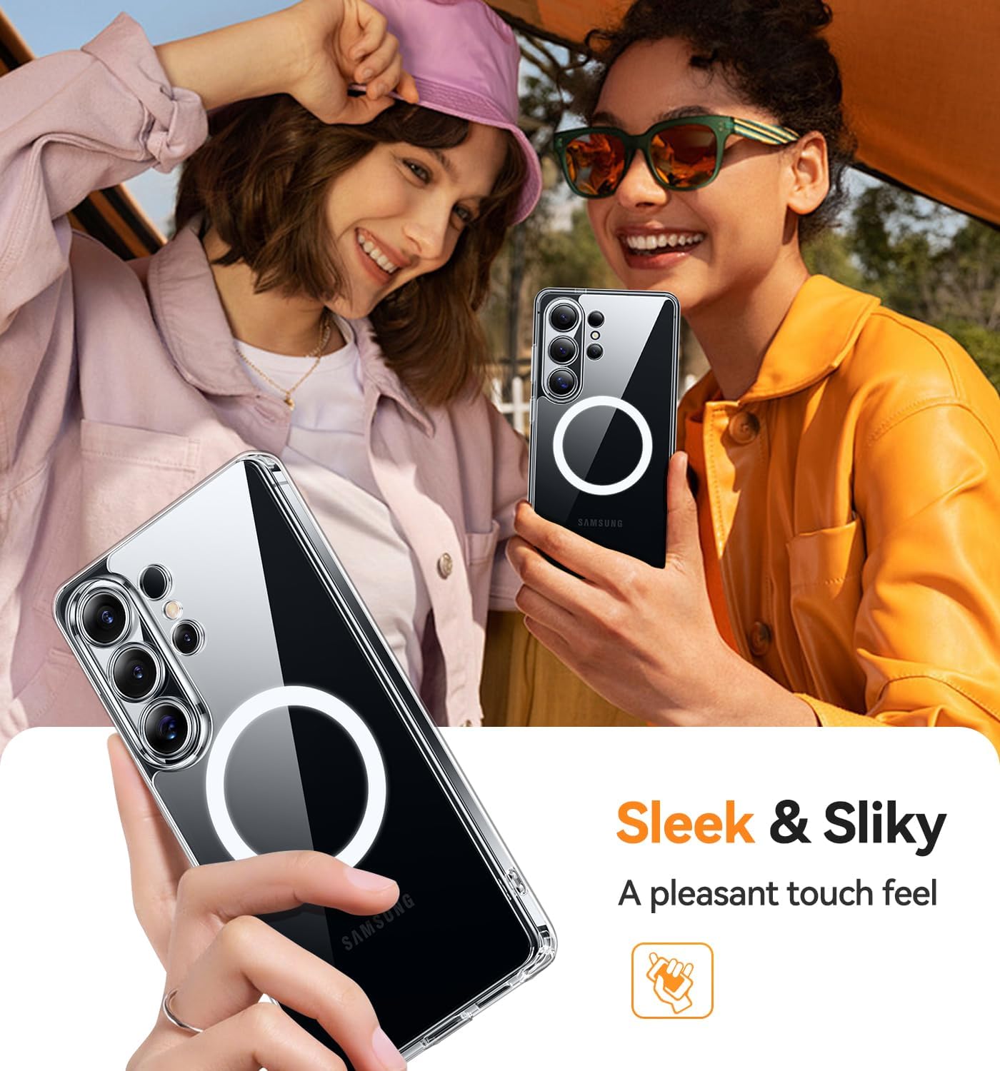 Detalle de CANSHN Cover Magnetica Trasparente per Samsung Galaxy S26 Ultra 6,9" con Airbag e protezione fotocamera aggiornata