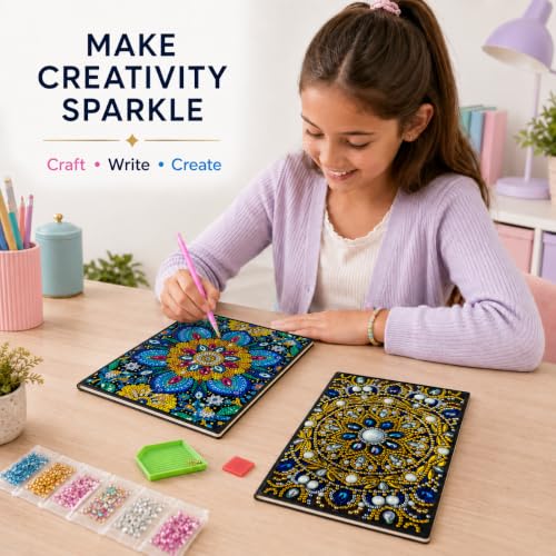 Thumbnail 5 de JATOK 2 Pack Diamond Painting Notebooks for Girls – A5 Blank Journals with Gem Art Craft Kits