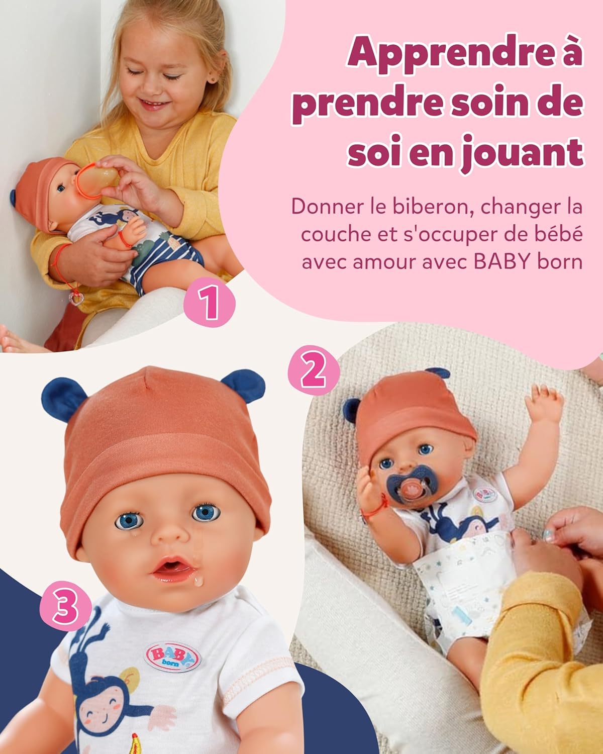 Thumbnail 4 de BABY born Emma Style Jungle — Poupée bébé 43 cm, 10 fonctions et accessoires (unisexe, sans piles)