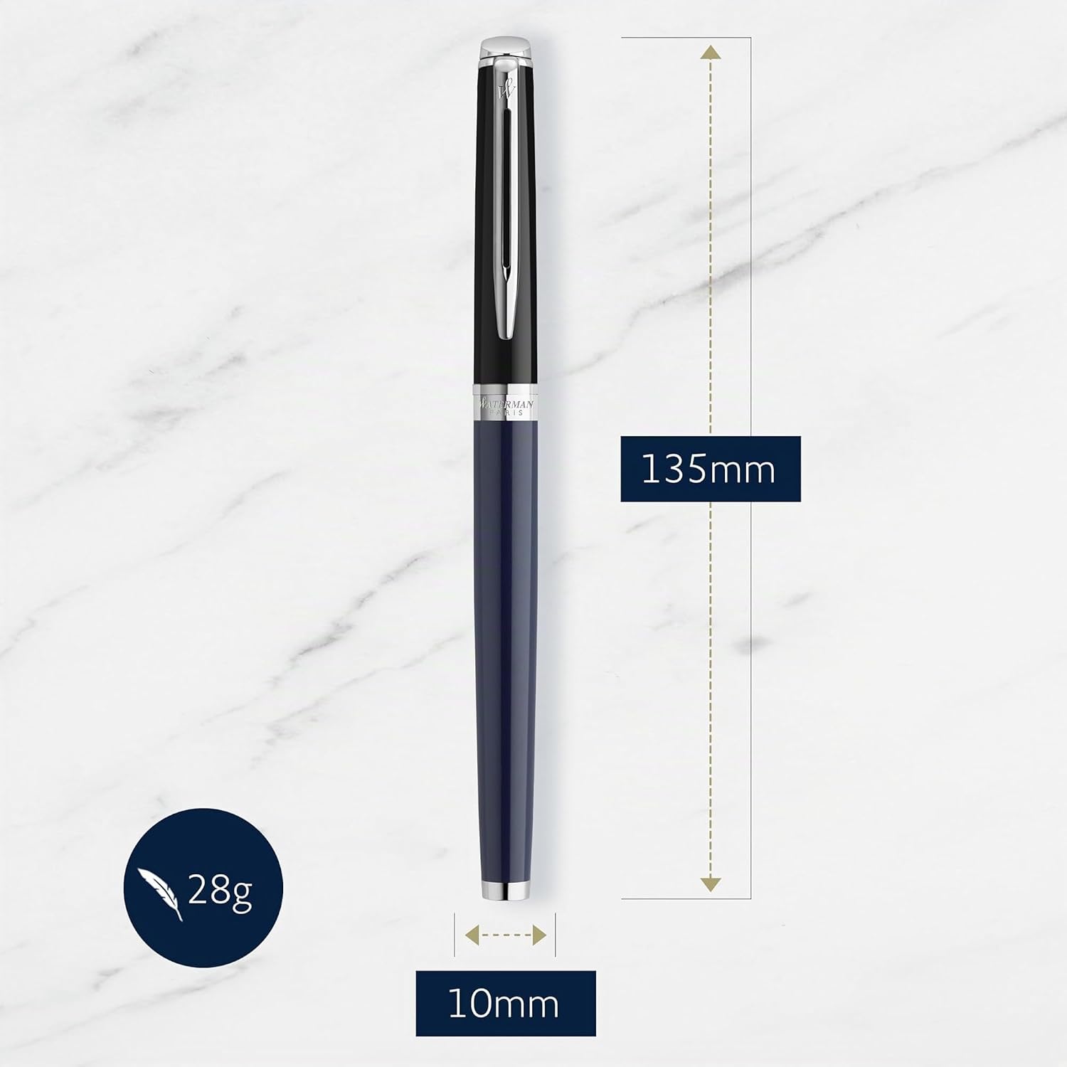 Detalle de Waterman Hémisphère Stylo roller noir/laque bleue