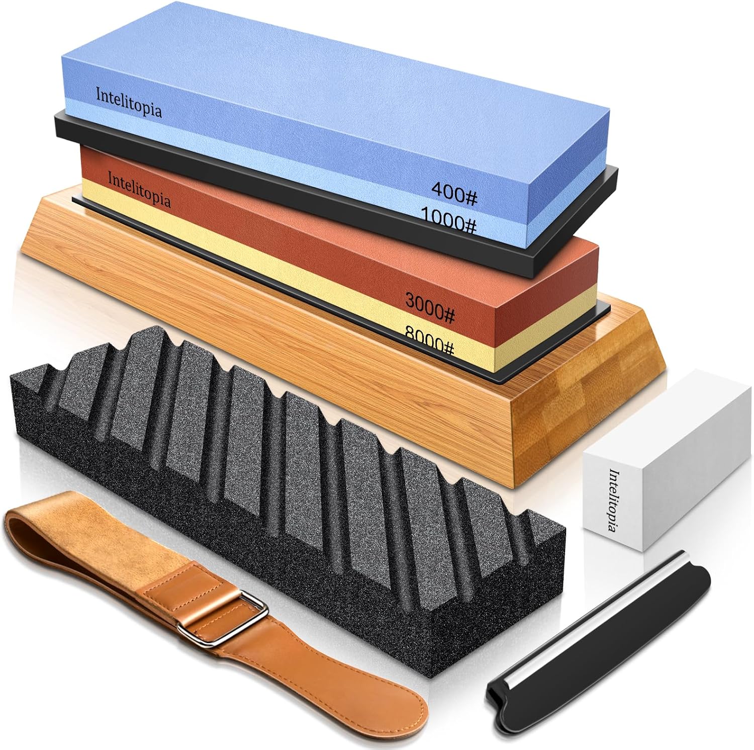Detalle de Intelitopia MDS00A Knife Sharpening Stone Set, 400/1000 and 3000/8000 Grit