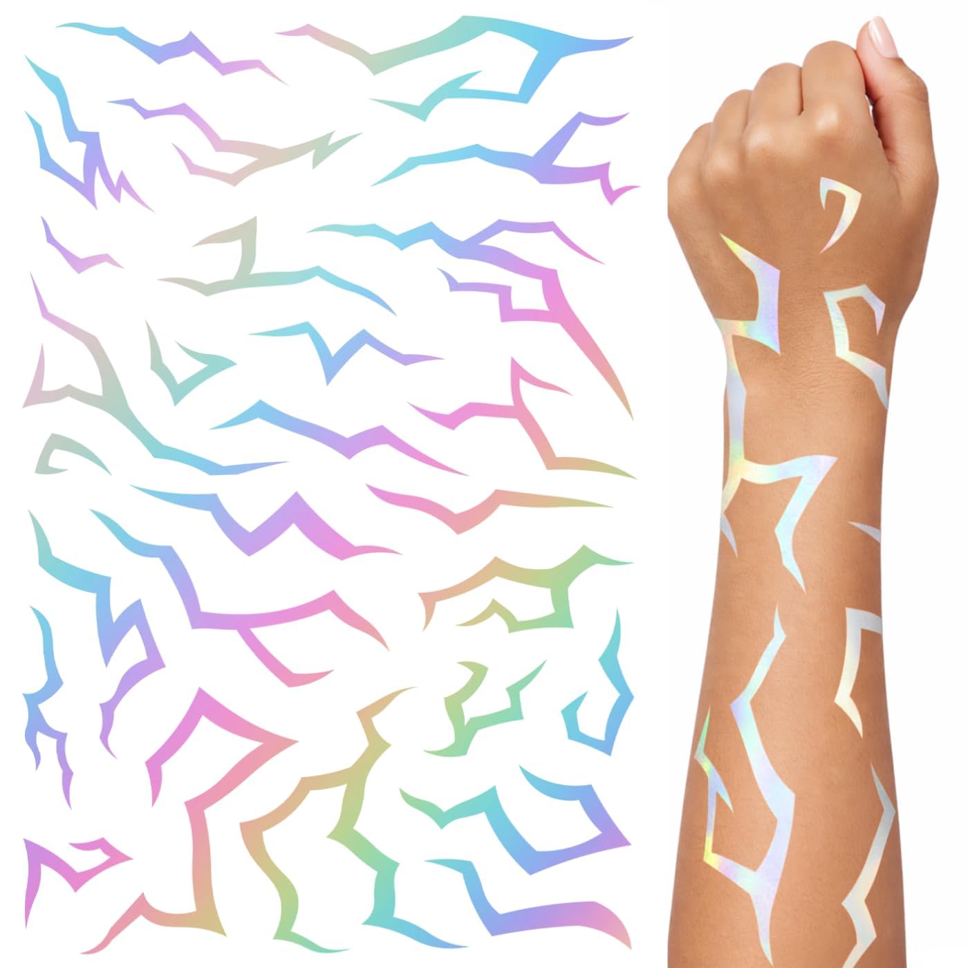 Detalle 2 de ROMANVIC Elsa Tattoo Kinder – Frozen Temporäre Klebetattoos, 8 Blätter, 180+ Motive