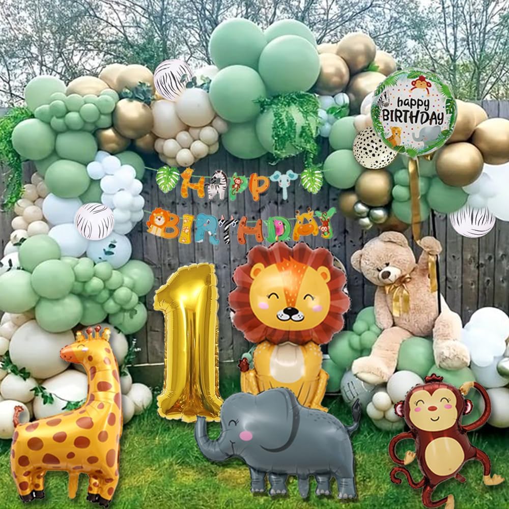 Thumbnail 4 de 1st Birthday Jungle Safari Decorations for Boys and Girls by FUBABCO