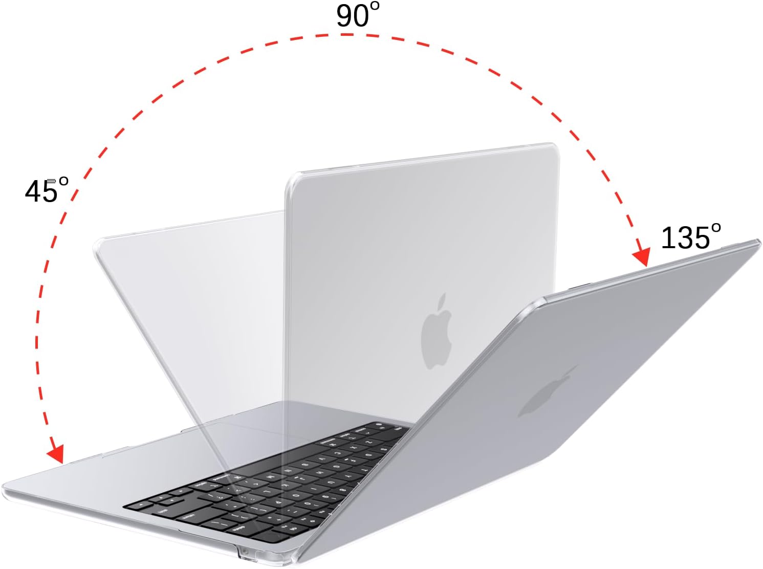 Detalle de eleger Hülle透明 für 13 Zoll MacBook Air mit Display 13,6 Zoll – kompatibel mit M2/M3/M4/M5 (A2681/A3113/A3240/A3449), Kristallklar