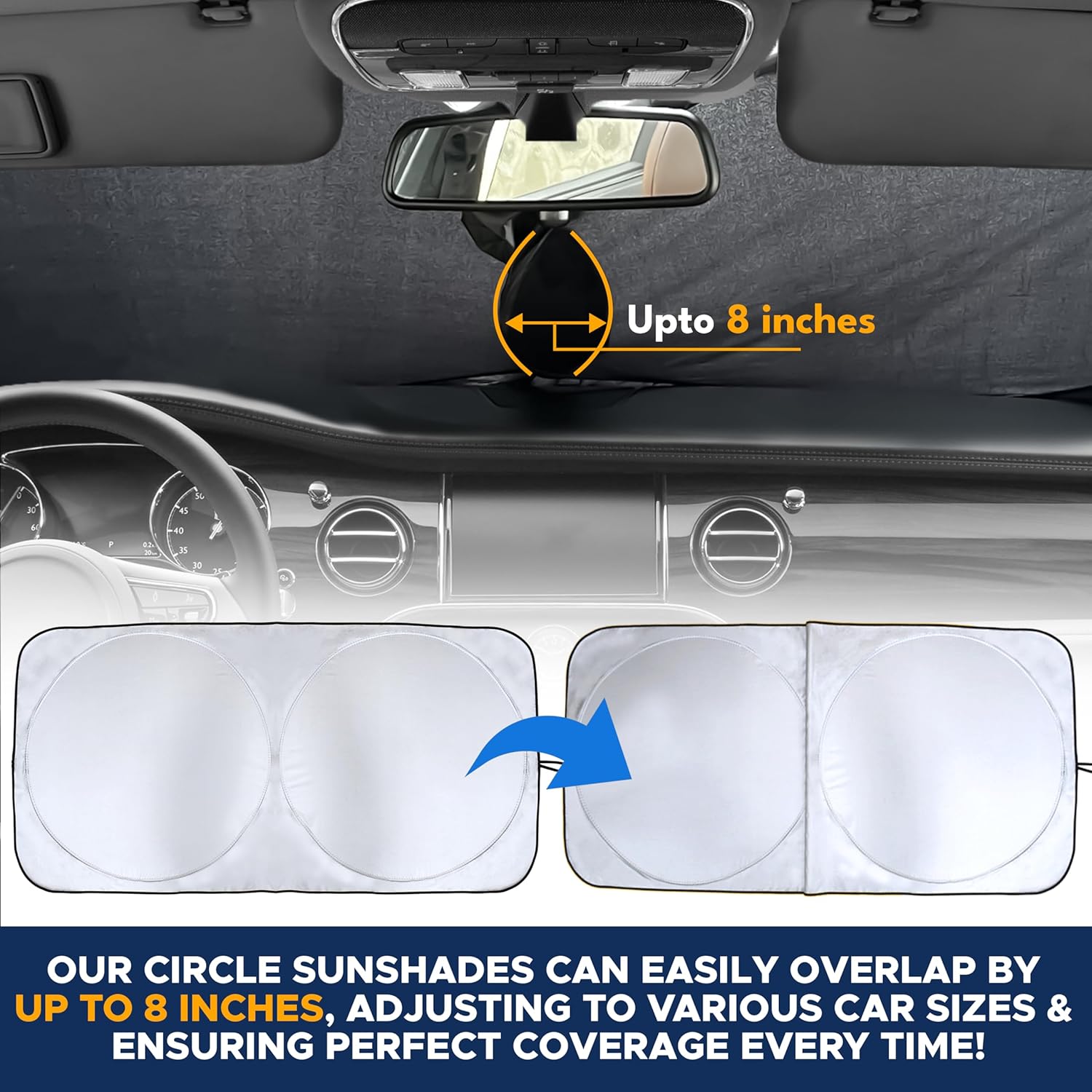 Thumbnail 4 de EcoNour Car Windshield Sunshade 64x32 Inches