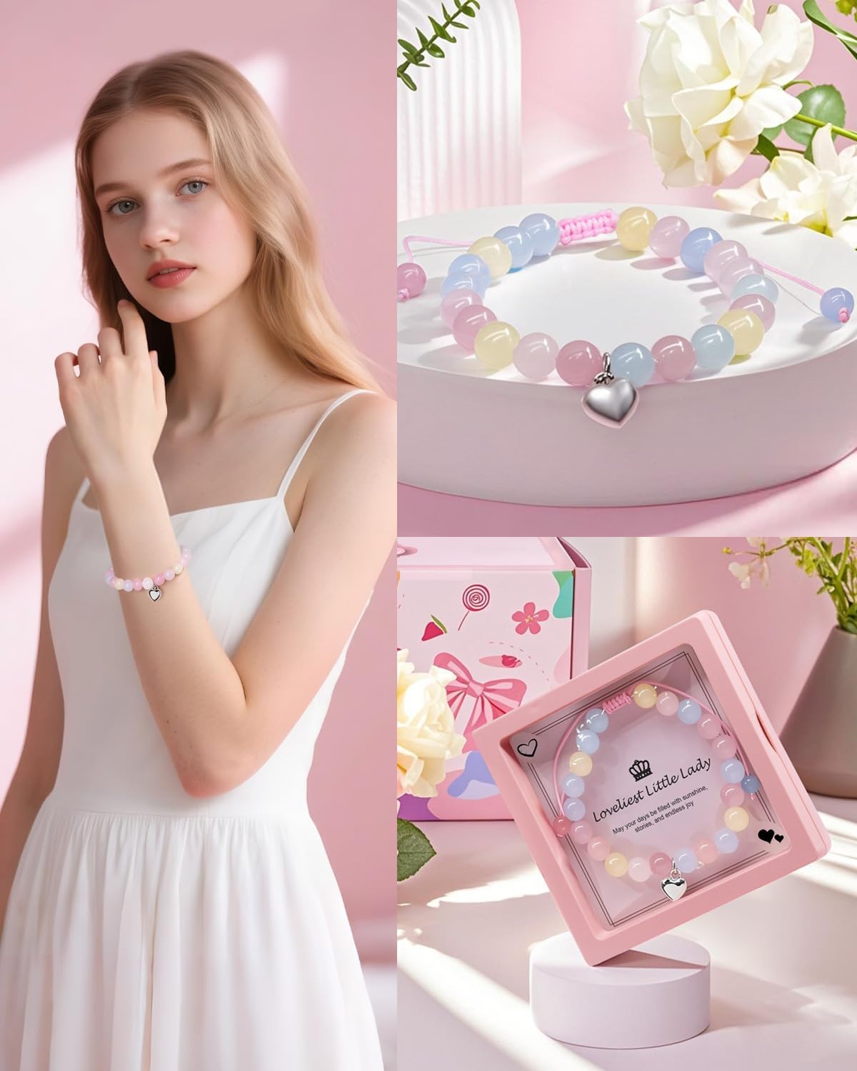Detalle 1 de RYLIFEOGI cadeauset voor meisjes met geïsoleerde beker en regenboogaccessoires