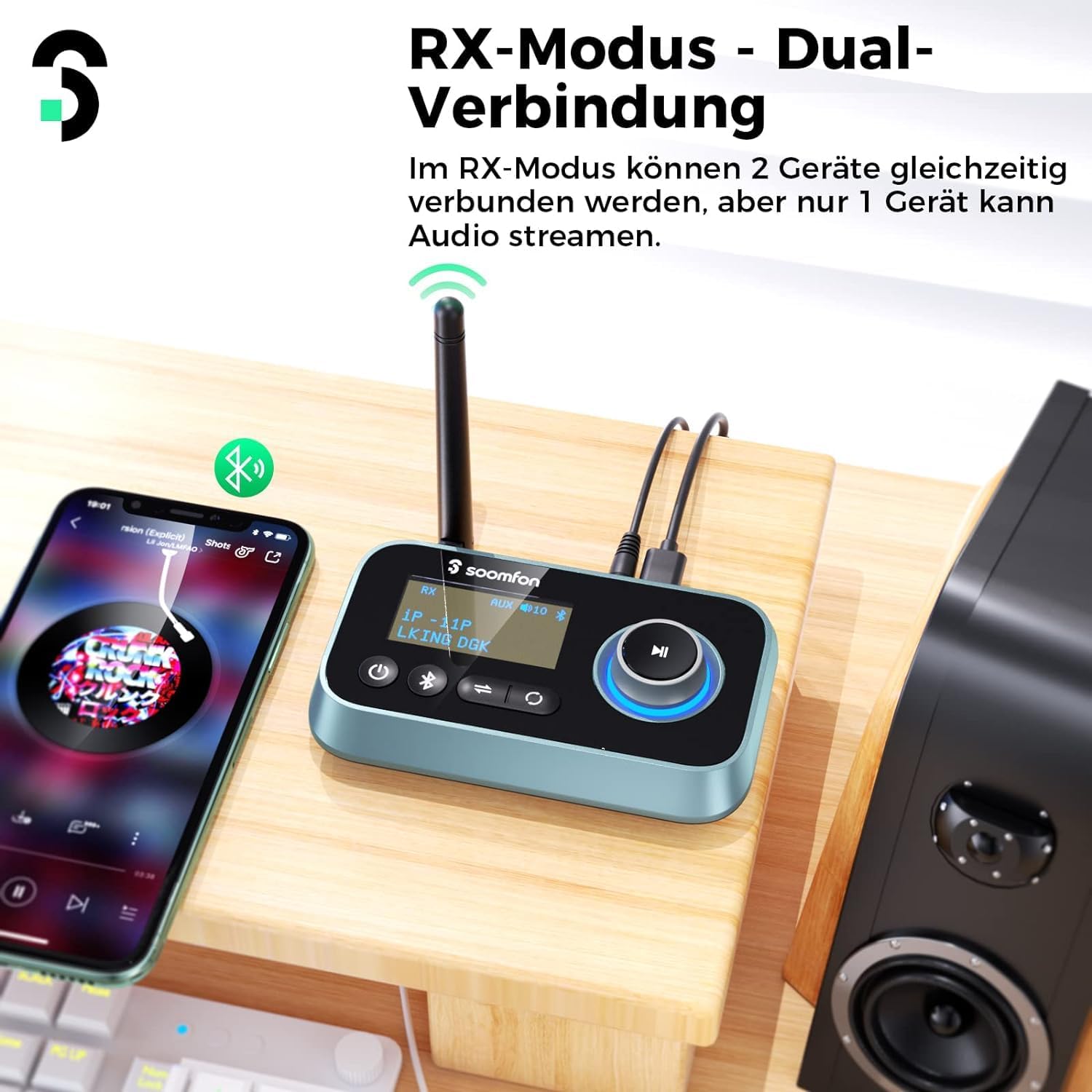 Thumbnail 1 de SOOMFON Bluetooth 5.0 3-in-1 Adapter