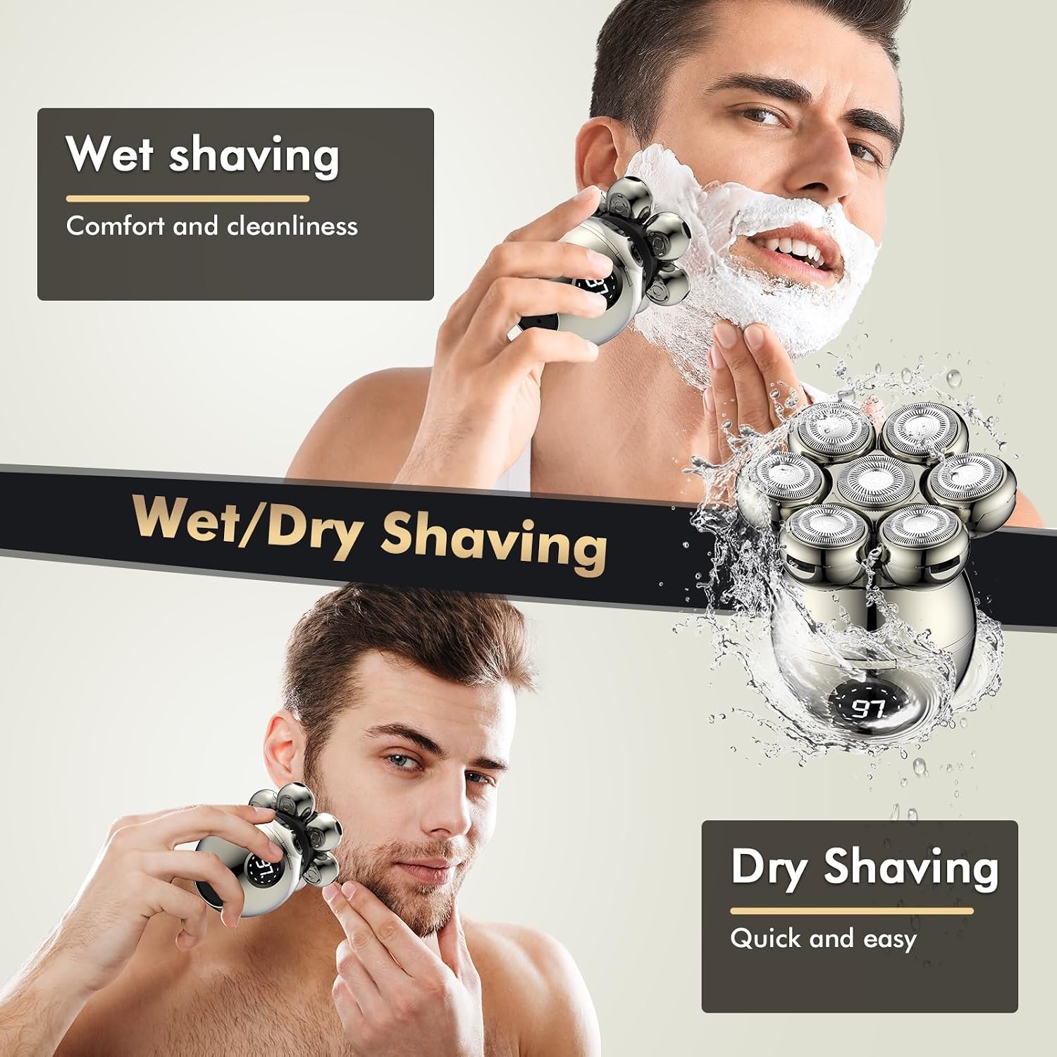 Thumbnail 5 de ETENTOUS Head Shaver 6-in-1, IPX7 90 mins