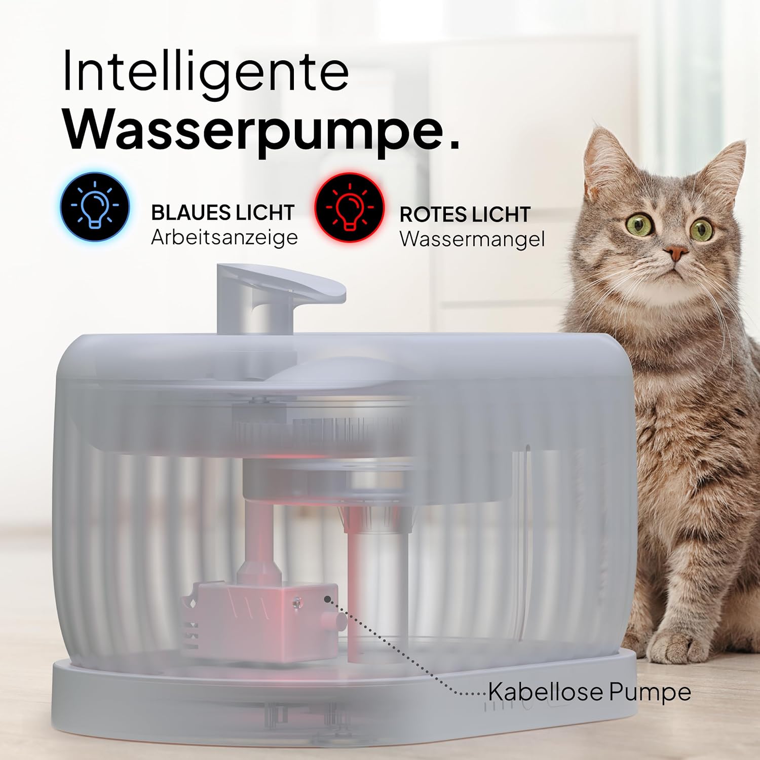 Thumbnail 6 de Pretty Paw Pure Flow Max kabelloser Katzenbrunnen 3L đ§
