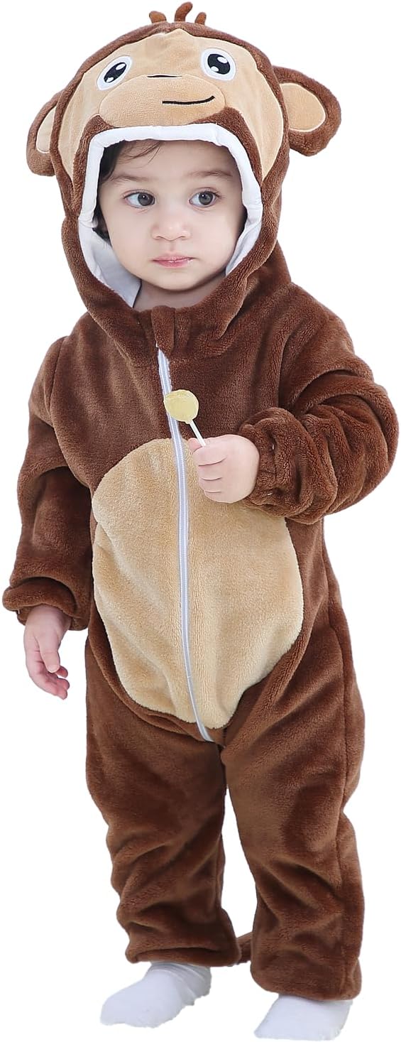 Detalle de Dream cosplay Baby Flannel Animal Costume, Hooded Unisex Jumpsuit