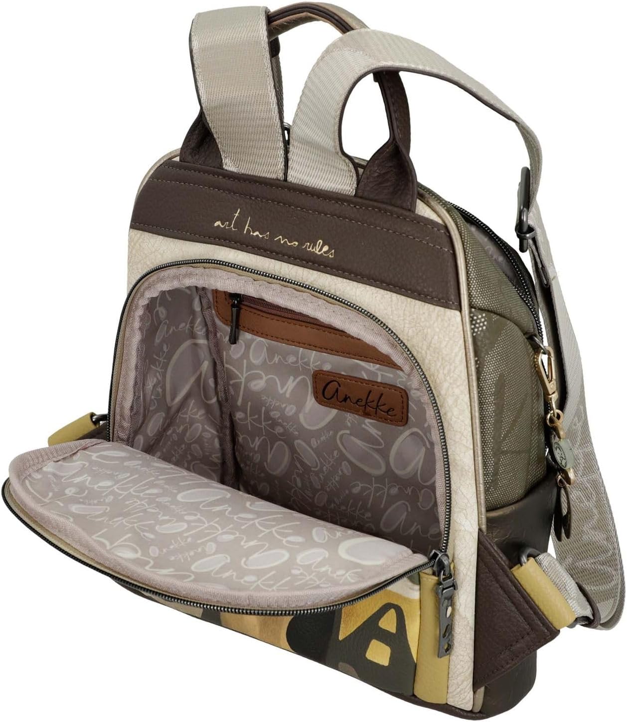 Detalle de Anekke Mochila con bolsillo frontal Muse: estilo inspirado en el arte para el día a día