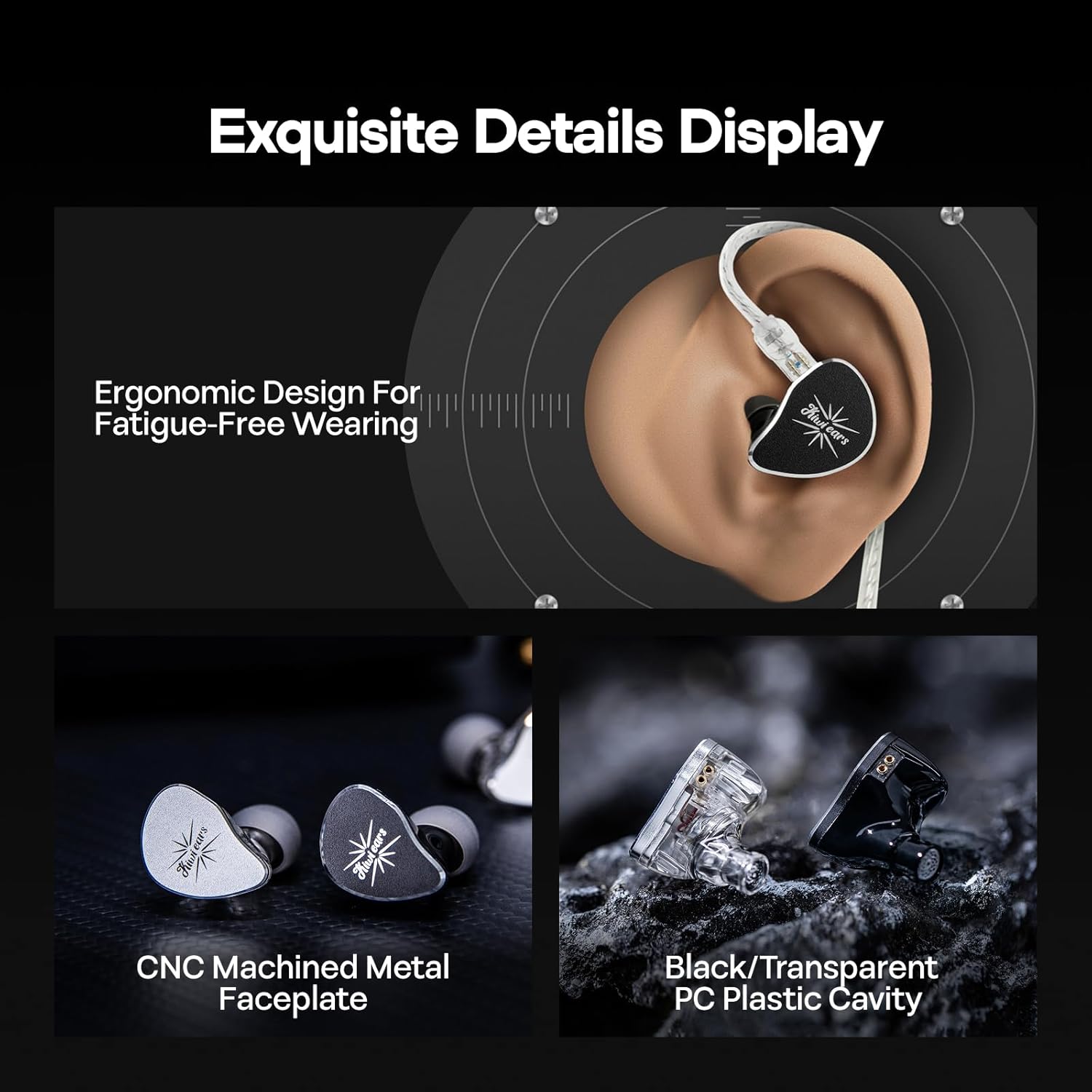 Thumbnail 4 de Linsoul Kiwi Ears Belle IEM in-ear con driver dinamico DLC da 10 mm (3,5 mm, no micro) color nero