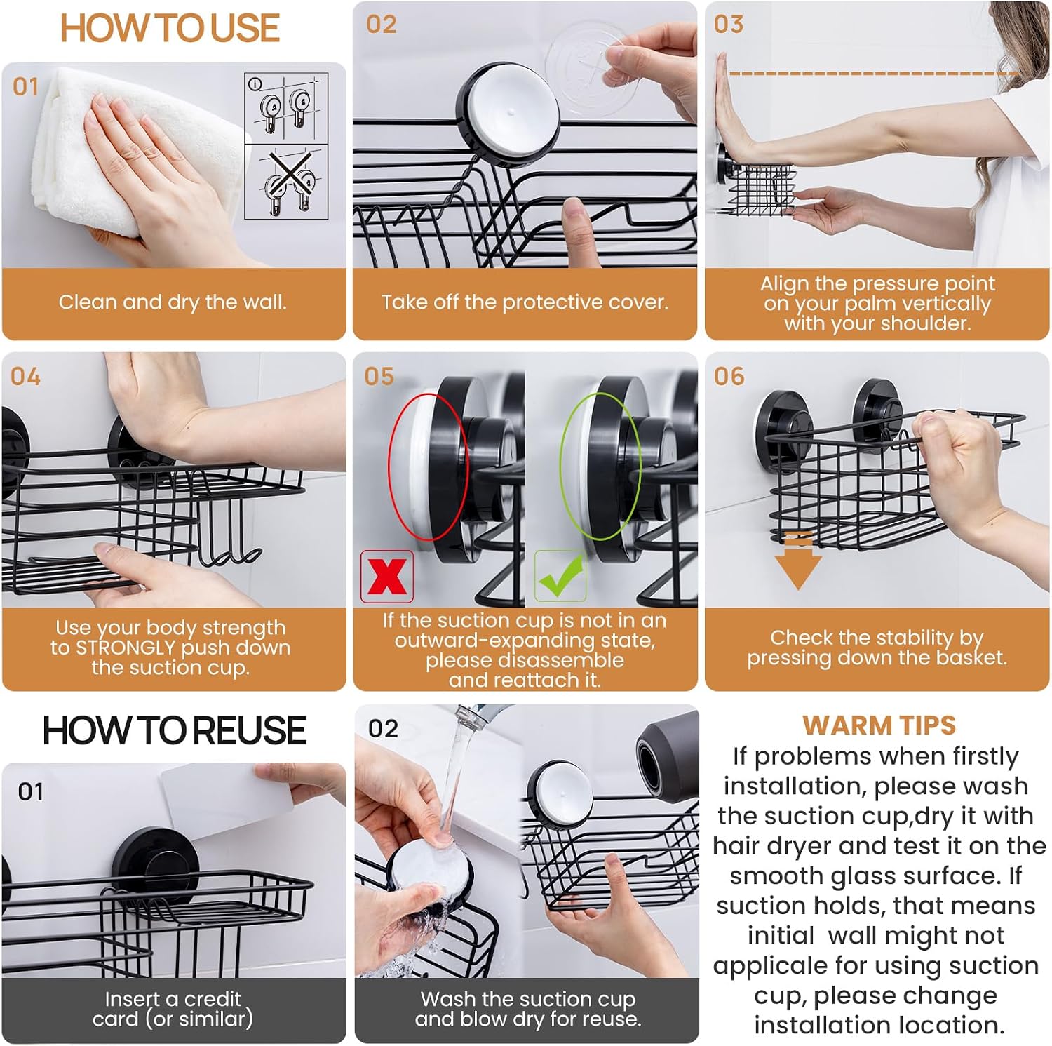 Thumbnail 5 de LEVERLOC Shower Caddy Suction Cup 2-pack