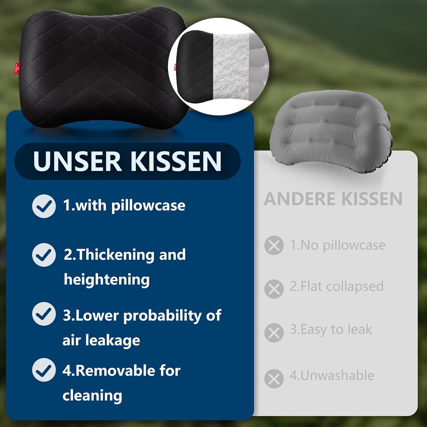 Detalle 2 de Hioutdoor Aufblasbares Reisekissen 170 g