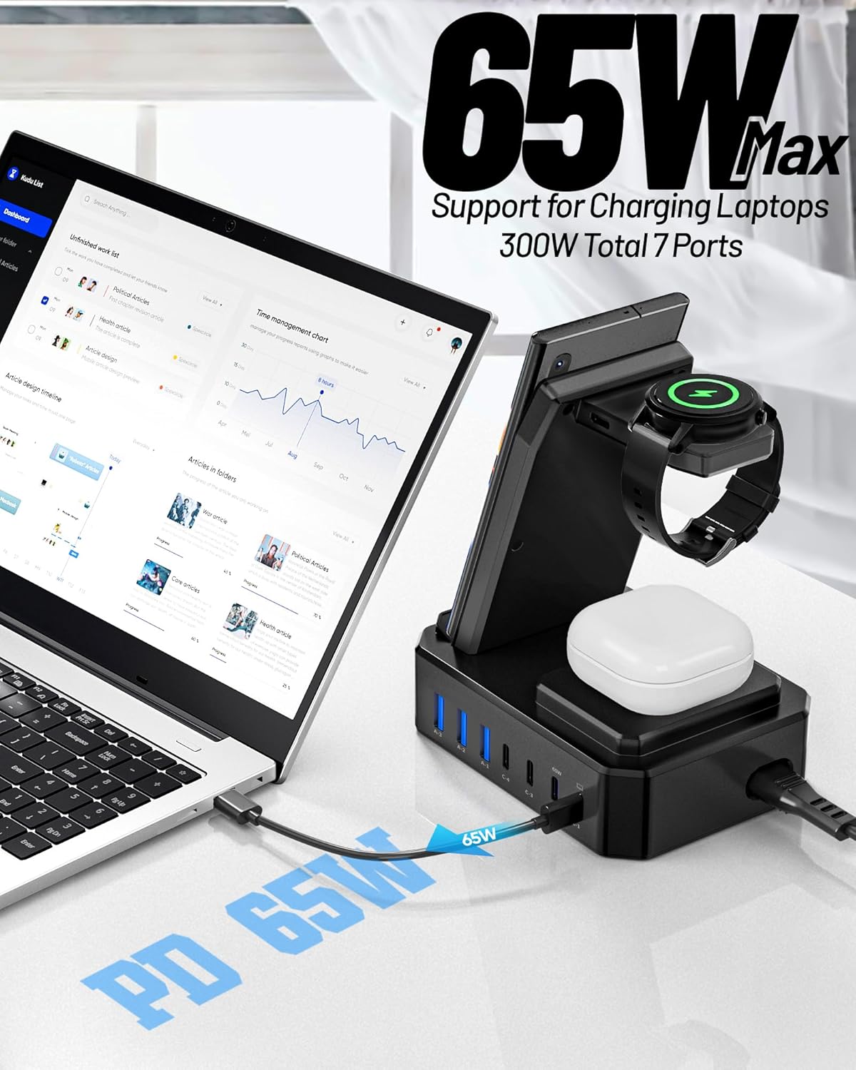Detalle 2 de 10-in-1 300W Wireless Charger for Samsung